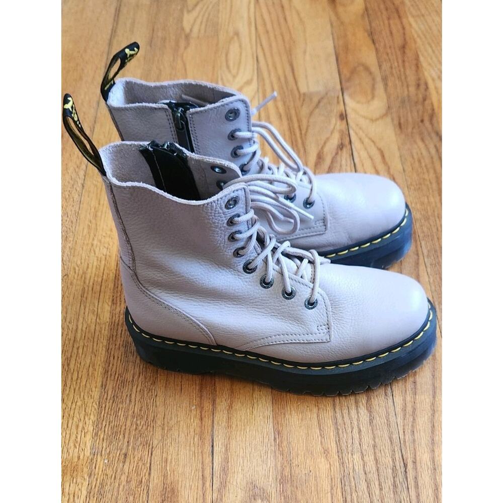 Dr. Martens Jadon III Leather Platform Side Zip Combat Boots Women's Size 9